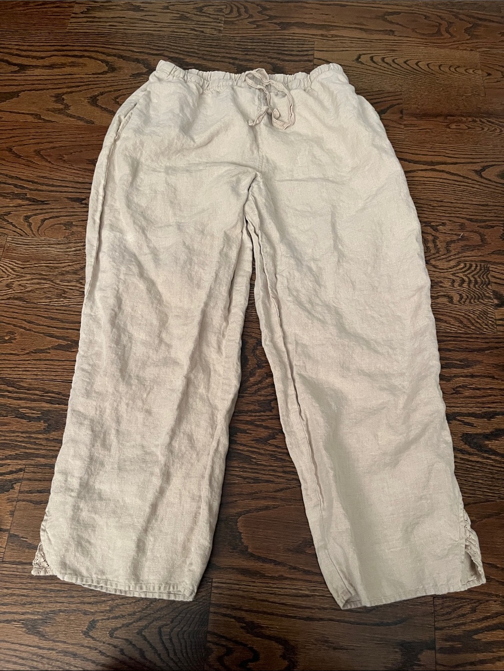 J. Jill Wide Leg Linen-Blend Pants Large Petite